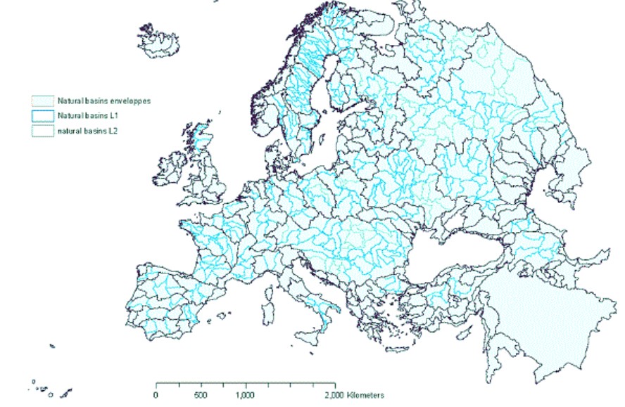 EUROPE MAP WITH RIVERS