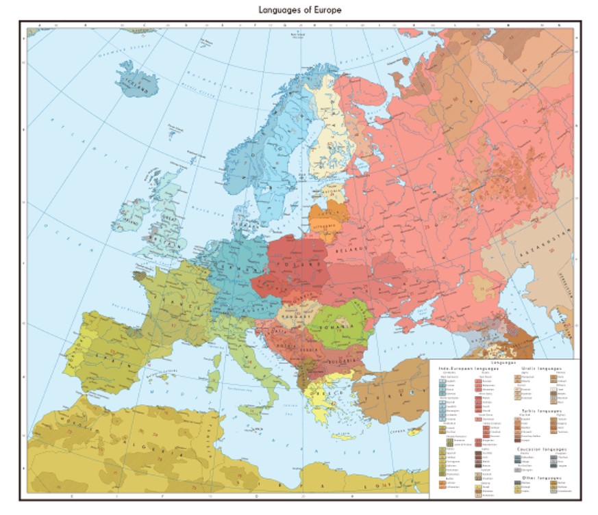 MAPS OF THE LANGUAGES ​​OF EUROPE