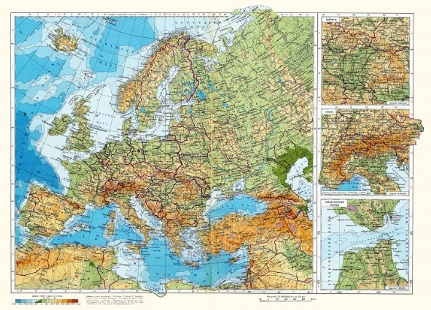 PHYSICAL MAP OF EUROPE