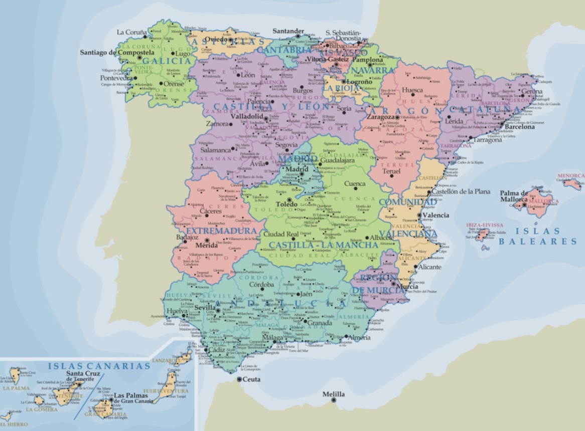 POLITICAL SPAIN MAPS