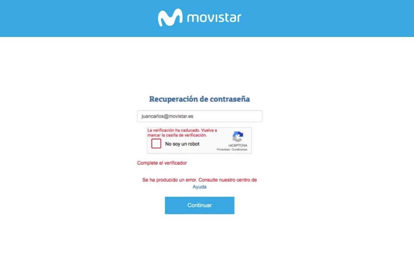 PROBLEMS WITH MOVISTAR MAIL